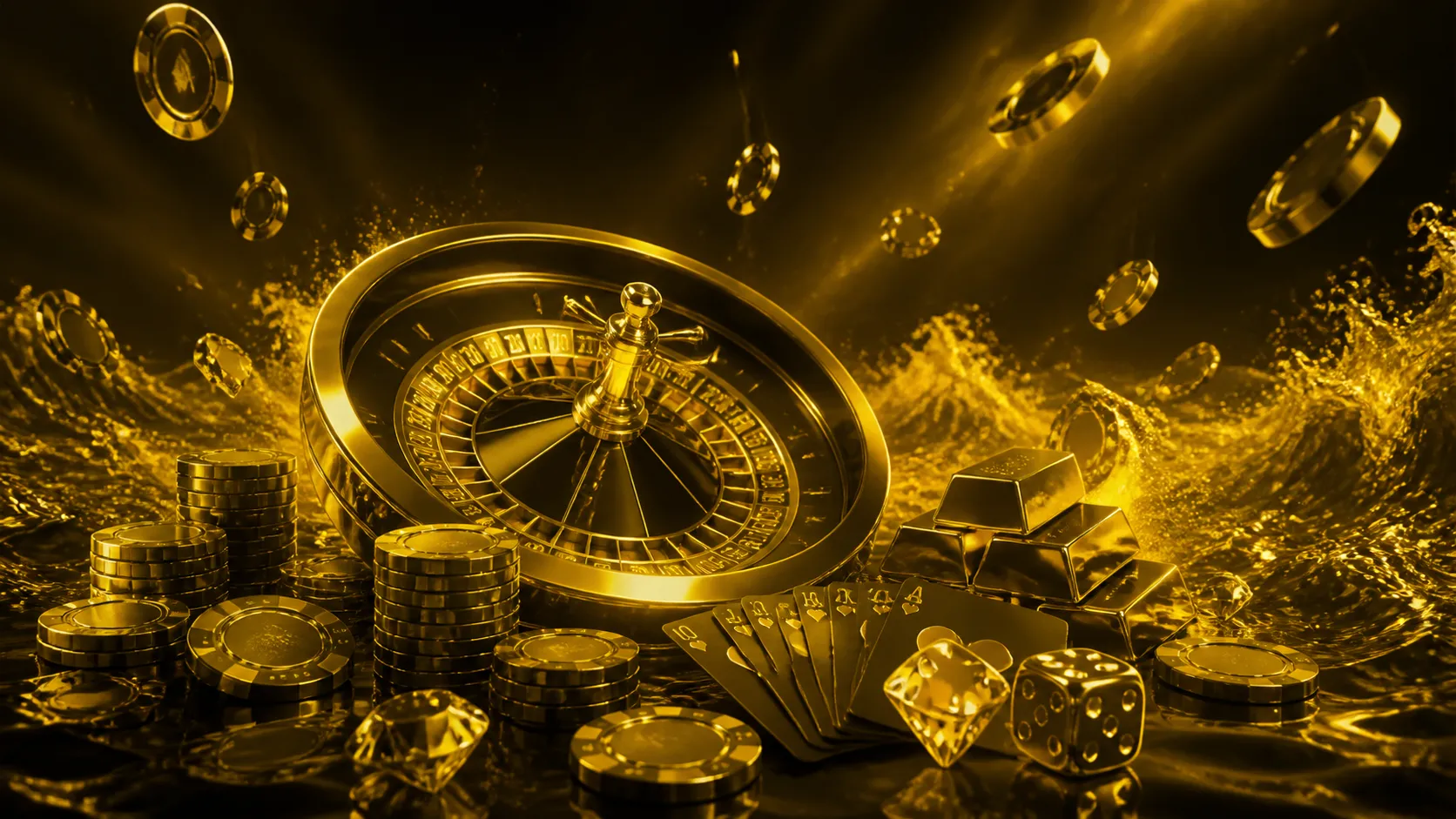 Holographic casino chips and cards in futuristic style with glow